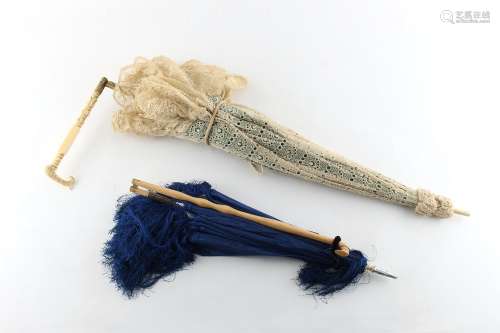 Property of a deceased estate - a late 19th / early 20th century carved ivory handled lace folding