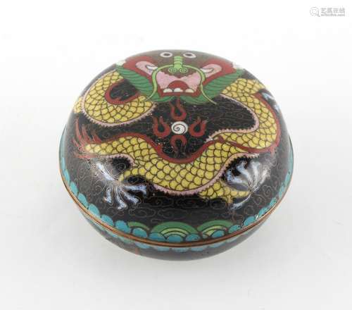 Property of a lady - a Chinese cloisonne bun shaped box & cover, late 19th / early 20th century,