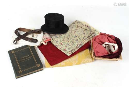 Property of a gentleman - a quantity of assorted textiles & related items including a black silk top