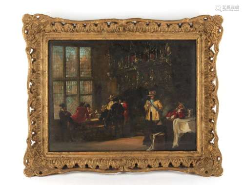 Property of a deceased estate - Dutch school, late 19th century - TOWN HALL INTERIOR SCENE - oil
