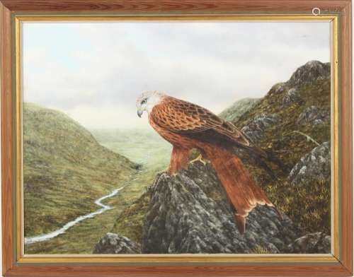 Property of a lady - Geoffrey Campbell Black (b.1925) - GOLDEN EAGLE IN LANDSCAPE - oil on canvas,