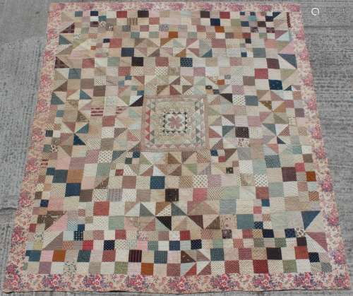 Property of a lady - an unusually large patchwork quilt,