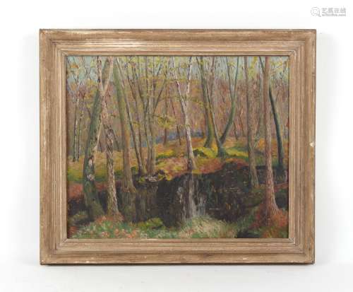 Property of a lady - Herbert H. Newton (1881-1959) - WOODLAND SCENE - oil on canvas, 23 by 28ins. (