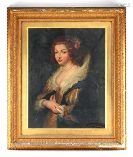 Property of a lady - D Pringle (English, 19th century) - PORTRAIT OF A LADY - oil on canvas, 18 by