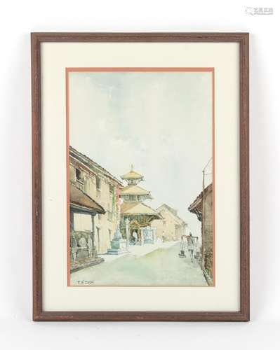 Property of a deceased estate - Rama Nanda Joshi (Nepalese, 1938-1988) - A NEPAL STREET SCENE -