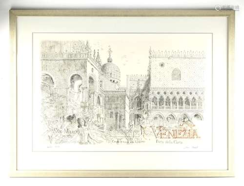 Property of a lady - John Stanton Ward R.A. (1917-2007) - 'VENEZIA' - artist's proof etching, 13.6