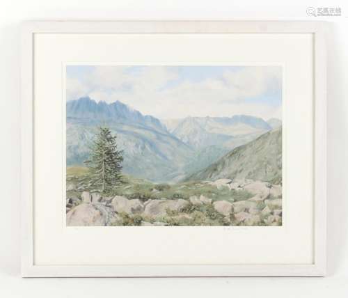 Property of a lady - Henrietta Lawson Johnstone (modern British) - 'VIEW OF ARGENTIERE, FRANCE' -