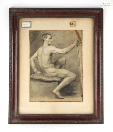 Property of a lady - Old Master drawing - Italian school, 18th / 19th century - STUDY OF A SEATED