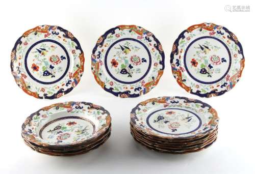 Property of a lady - a set of ten Real Ironstone China Japan pattern dinner plates, probably