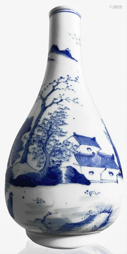 Vase Blue / white porcelain, finely decorate…