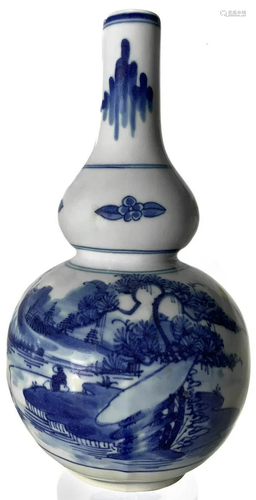 Chinese vase in porcelain double gourd a…