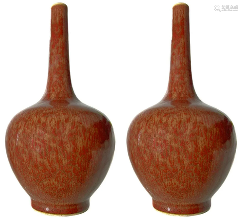 Pair of chinese bottle vases with uniform …