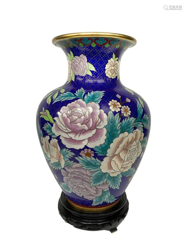 Cloisonne chinese vase. H cm base 36 cm H…