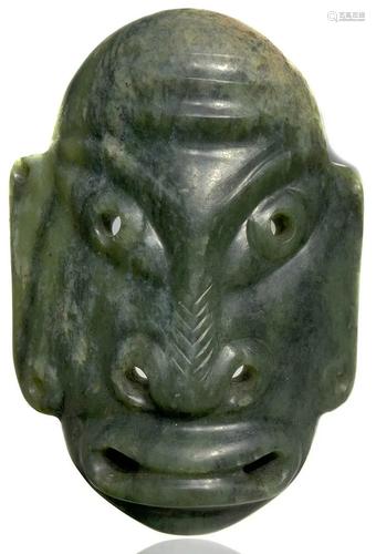 Mask of nephrite, can be used as a pendant.