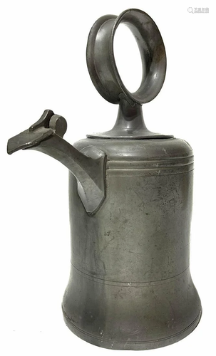 Pewter spout, dated 1846. H 27x13 cm