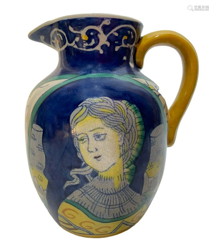 Pitcher Umbrian polychrome majolica, earl…