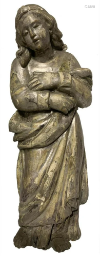 Wooden statue depicting a young St. Aga…