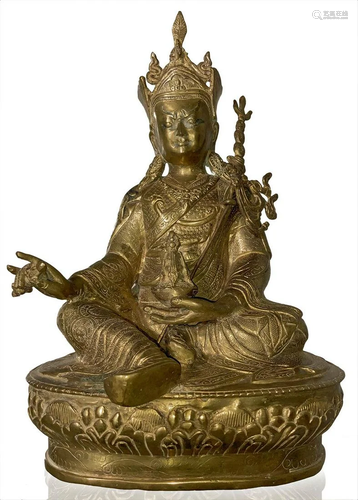 Padmasambhava Bronze sculpture seated o…