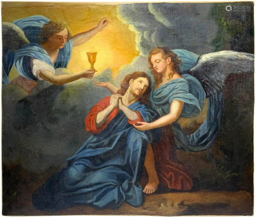 Oil painting on canvas depicting biblical …