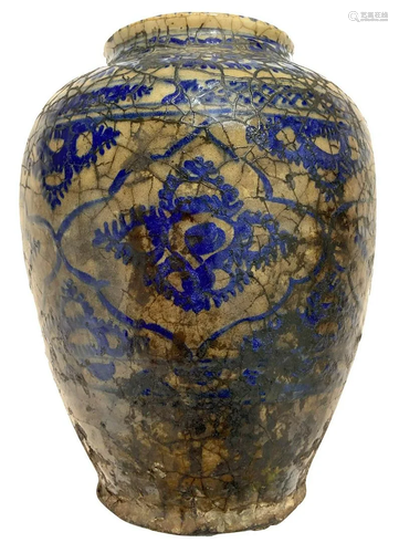 Vase glazed in colors of blue, Persia, ni…