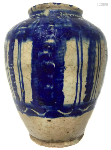 Glazed vase in blue colors. Persia, nineteenth …