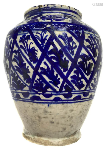 Vase glazed in colors of blue, Persia, ni…