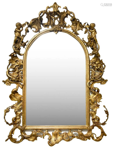 Mirror, nineteenth century, with gilded woo…