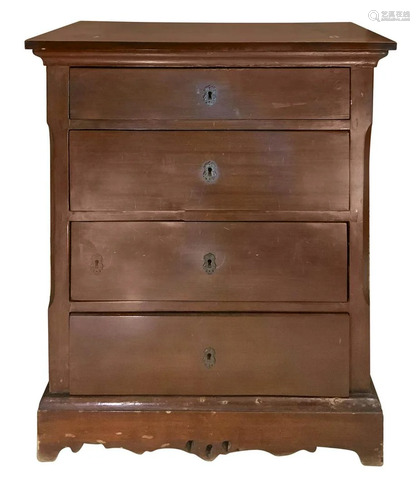 Commode with 4 drawers in mahogany, lat…