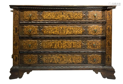 Important walnut dresser tooled on the fro…