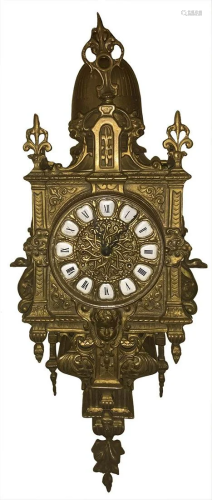 Wall clock, XX Century, France. In gilded …