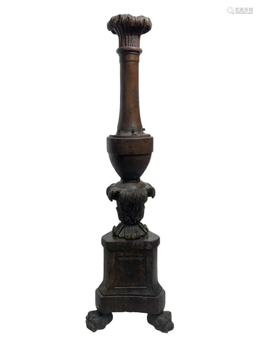 Candlestick in walnut wood, according …