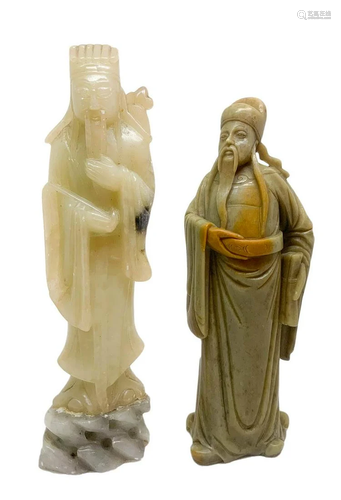 Pair of wisemen statues in GeoLite. H 17 c…