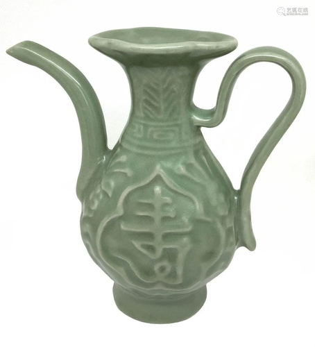 Spout chinese celadon with delicate reli…