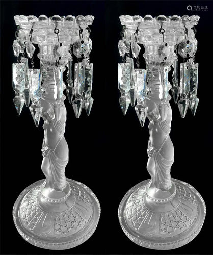 Pair of glass chandeliers, nineteenth c…