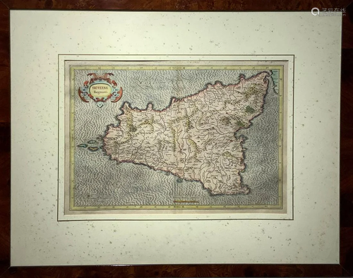 Sicilia Regnum, 1589 Gerard Mercator Kr…