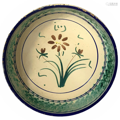 Bowl majolica of Caltagirone, XX century. I…