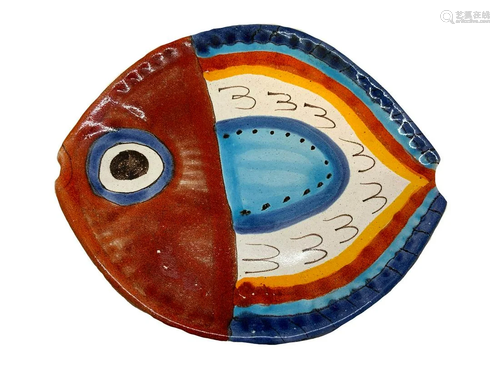 Plate, fish-shaped ceramic De Simone, Sicily.…