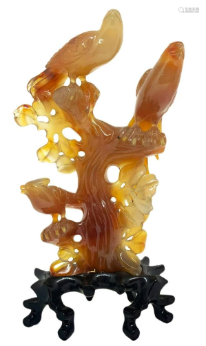 Chinese statuette carnelian, light brown and