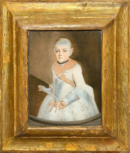 Tempera Painting on glass depicting Infanta of…