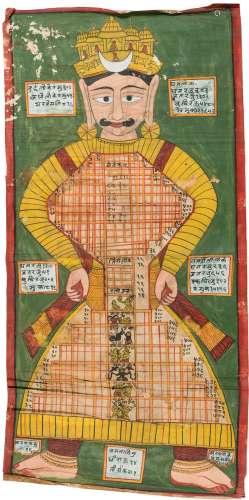 A JAIN PAINTED CLOTH HANGING, WESTERN INDIA, 20TH CENTURY