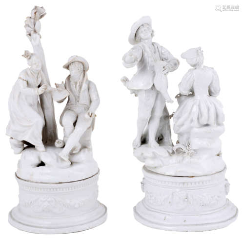 TWO ITALIAN PORCELAIN GROUPS, PROBABLY NOVE, LATE 18TH CENTURY