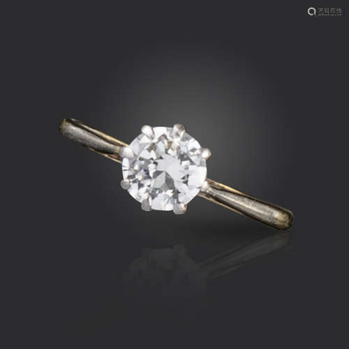 A diamond solitaire ring, the circular-cut diamond weighs approximately 0.75cts, claw-set in