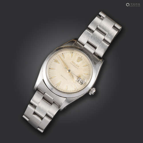 A gentleman's steel Oyster Precision wristwatch by Rolex, the signed dial with baton numerals,