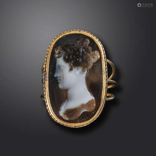 An early 19th century sardonyx cameo, possibly depicting Elisa Bonaparte (1777-1820), c1800, (