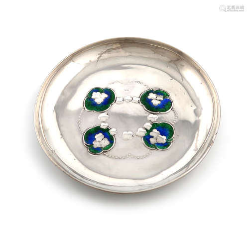Designed by Jessie M. King, for Liberty and Co., an Edwardian Arts and Crafts silver and enamel