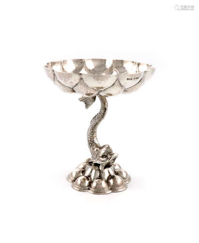 A silver tazza, with import marks for London 1913, importer's mark of Berthold Muller, lobed