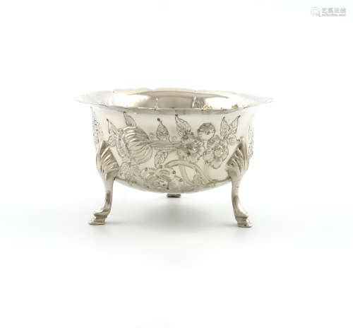 A late-Victorian Irish silver sugar bowl, by West and Son, Dublin 1898, circular form, embossed