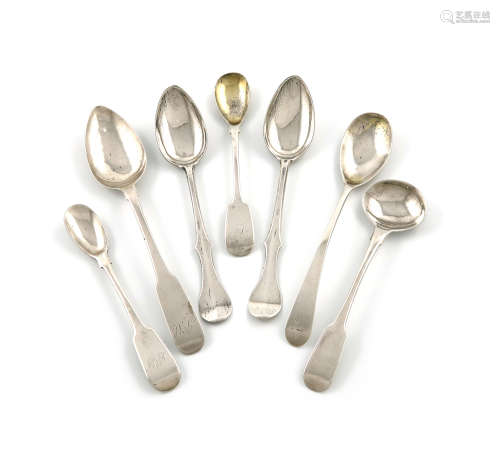 A collection of seven late 18th / early 19th century Scottish provincial silver spoons,
