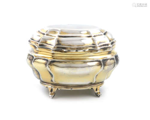 A Victorian silver-gilt tea caddy / sugar box, by Charles Stuart Harris, London 1894, retailed by