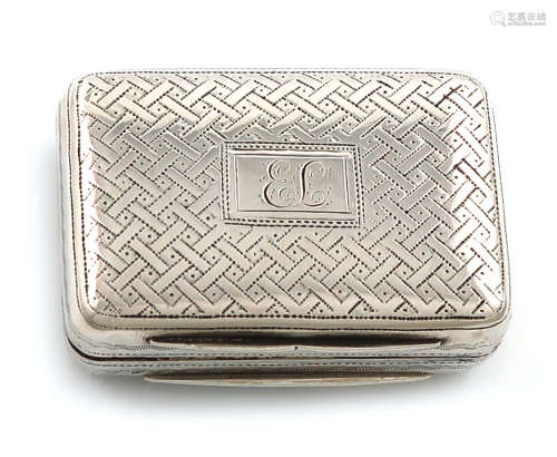 A George IV silver vinaigrette, by Thomas Shaw, Birmingham 1829, rectangular form, engraved with